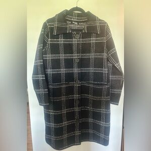NWT Women’s Coatigan/Shacket, Black/White Plaid, Size S/M